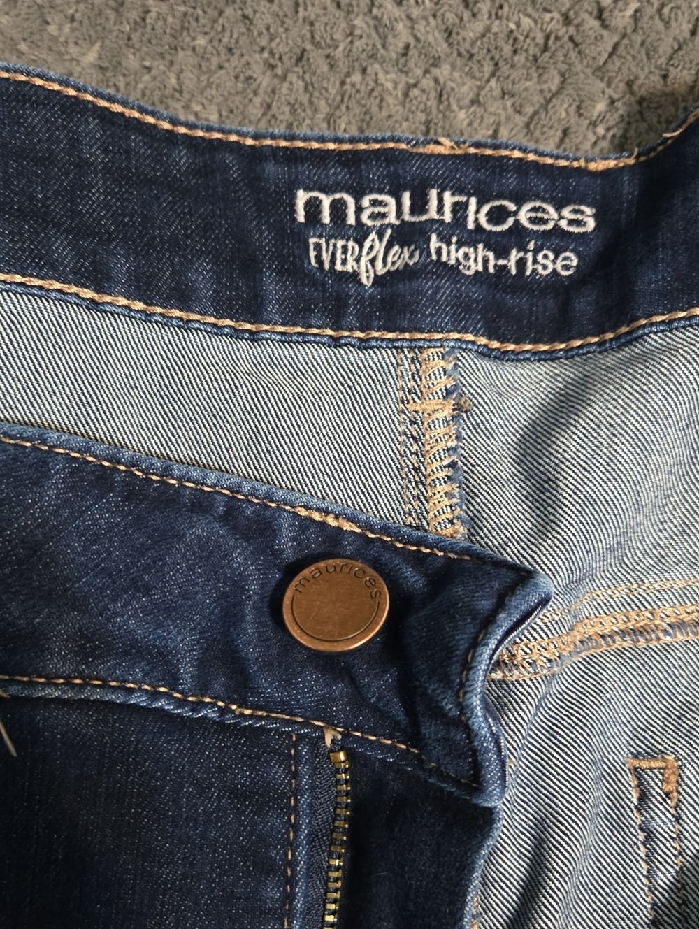 Maurices Indigo High-Rise Skinny Jeans with Copper Button